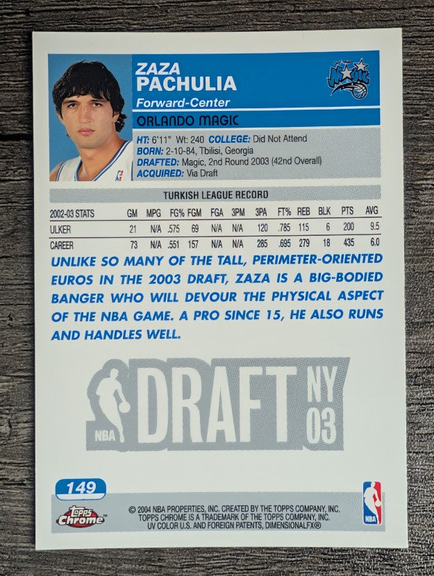 2003-04 Topps Chrome #149A Zaur Pachulia RC