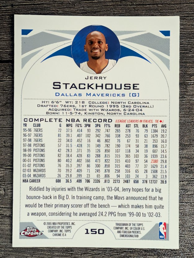 2004-05 Topps Chrome #150 Jerry Stackhouse