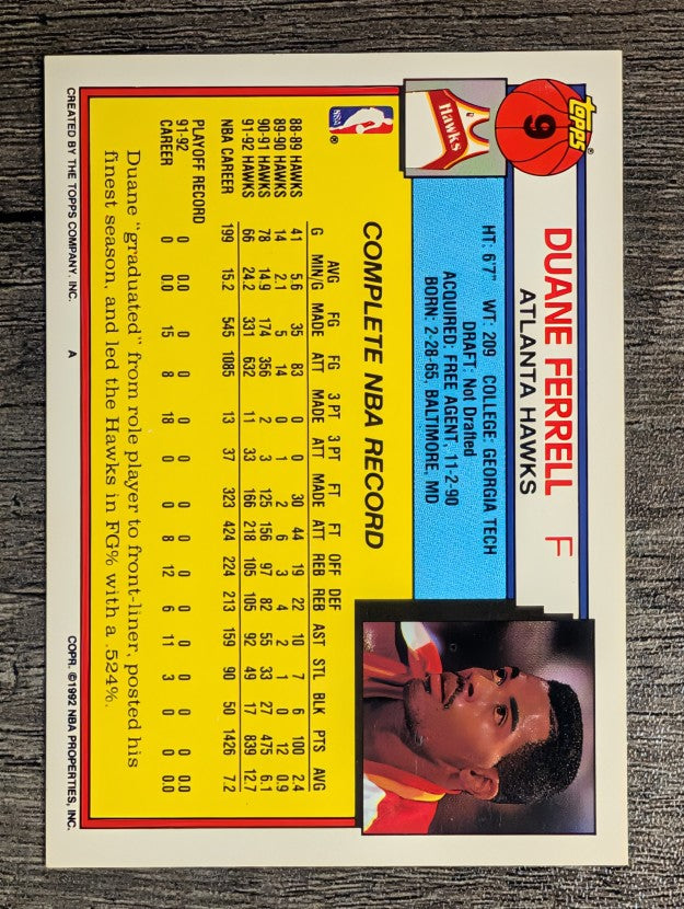 1992-93 Topps #9 Duane Ferrell