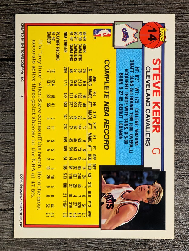 1992-93 Topps #14 Steve Kerr