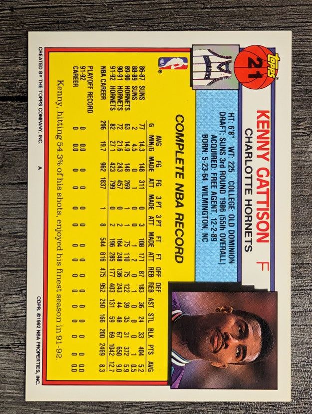 1992-93 Topps #21 Kenny Gattison