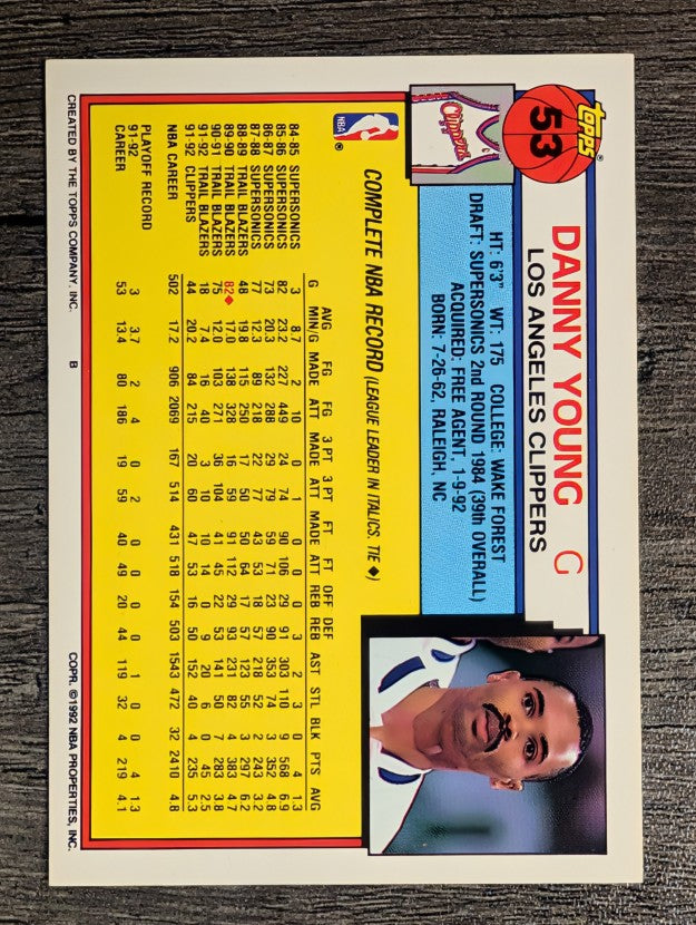 1992-93 Topps #53 Danny Young
