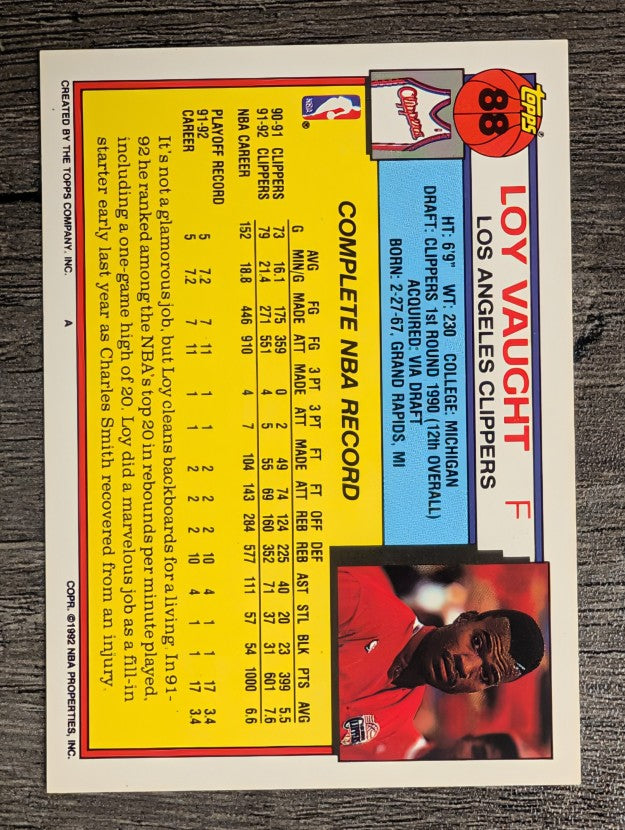 1992-93 Topps #88 Loy Vaught