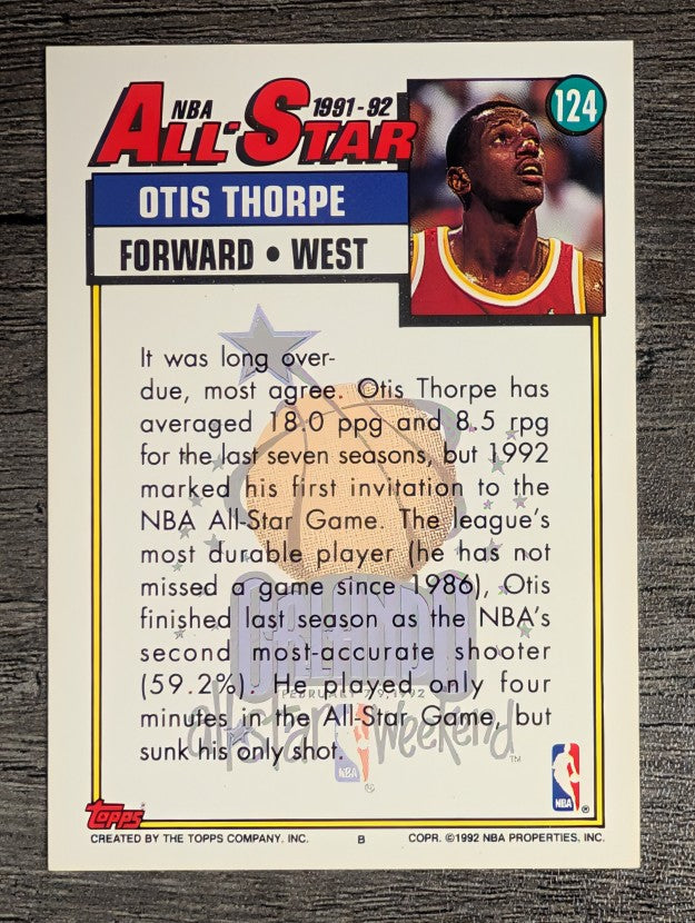 1992-93 Topps #124 Otis Thorpe AS