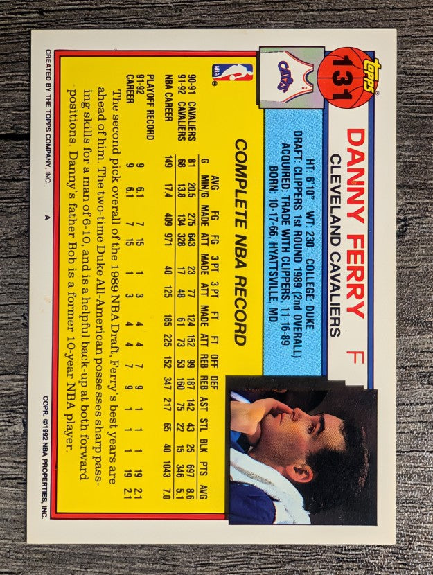 1992-93 Topps #131 Danny Ferry
