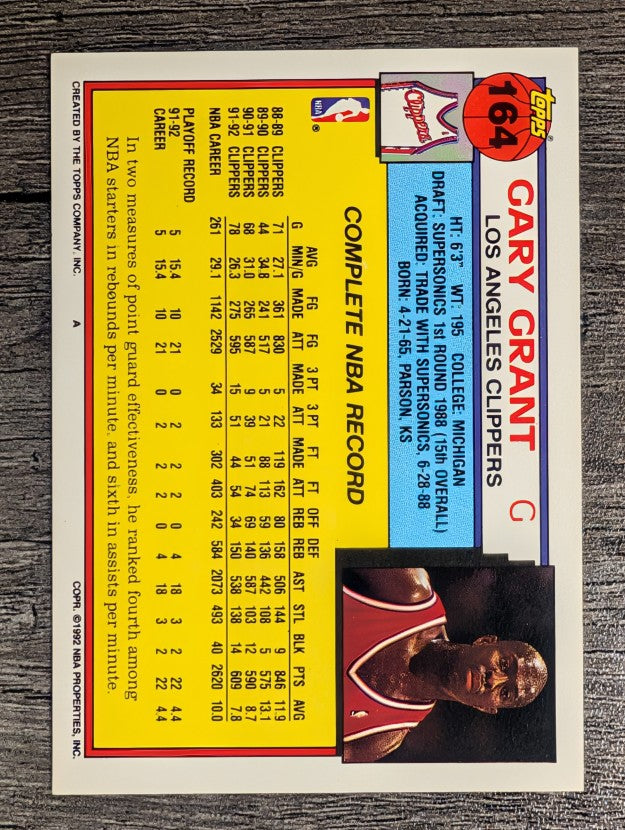 1992-93 Topps #164 Gary Grant