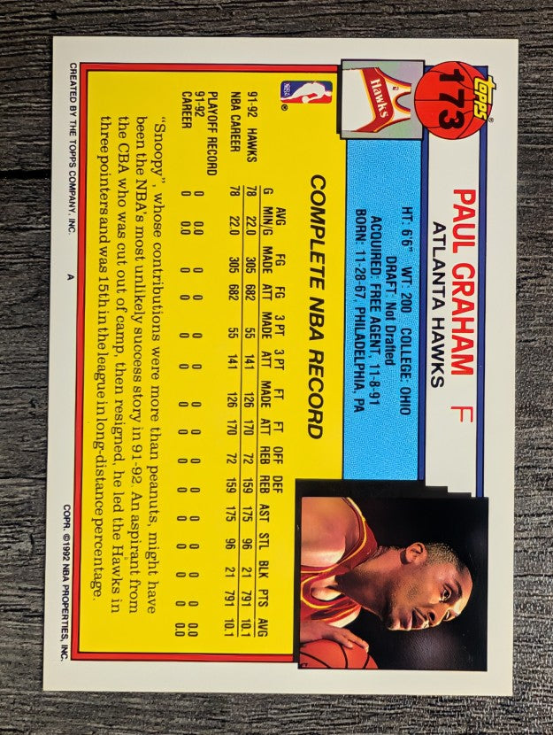 1992-93 Topps #173 Paul Graham