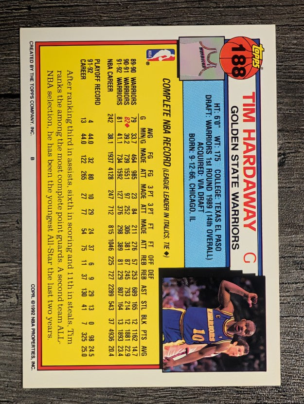 1992-93 Topps #188 Tim Hardaway