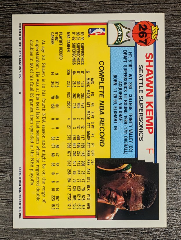 1992-93 Topps #267 Shawn Kemp