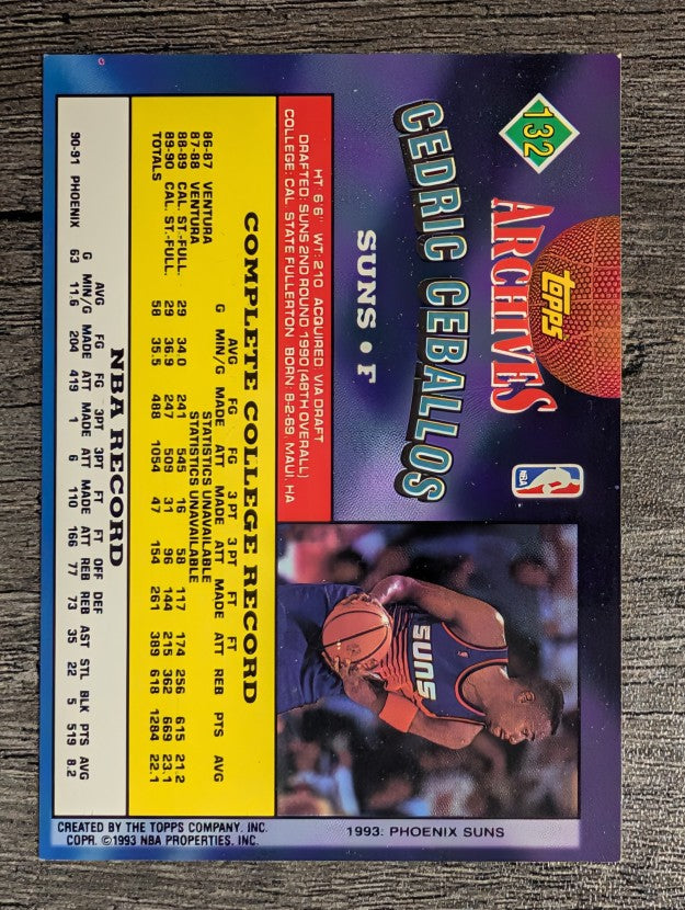 1992-93 Topps Archives #132 Cedric Ceballos