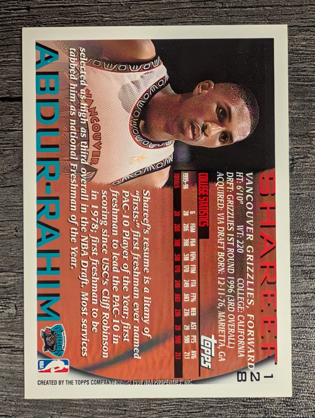 1996-97 Topps #128 Shareef Abdur-Rahim RC