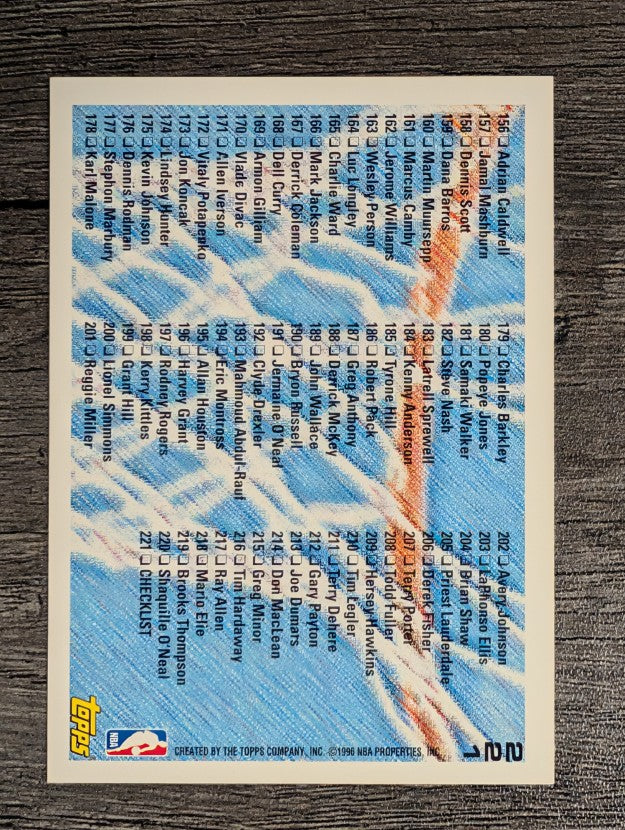 1996-97 Topps #221 Checklist