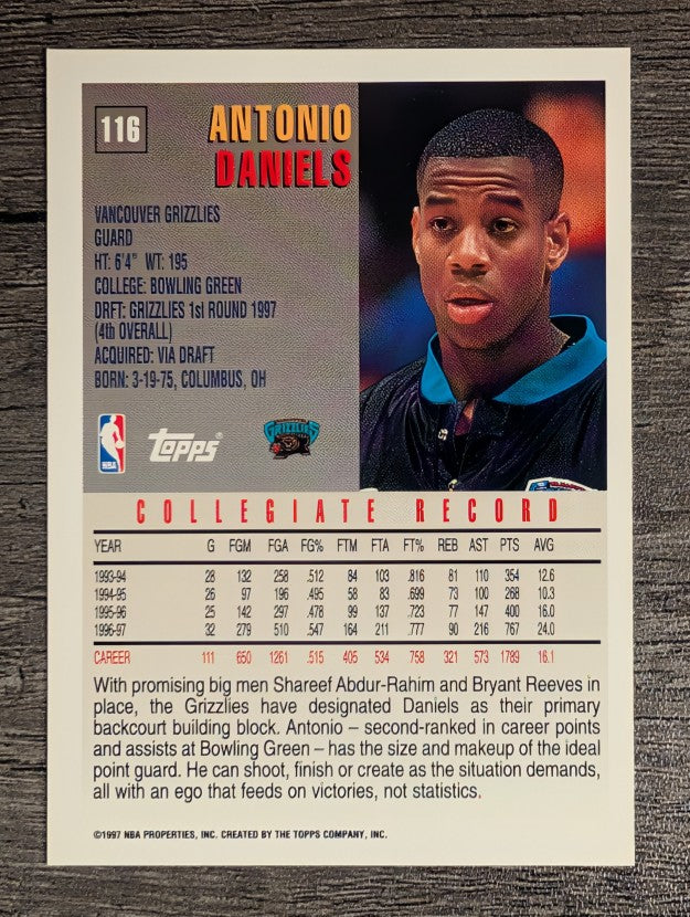 1997-98 Topps #116 Antonio Daniels RC
