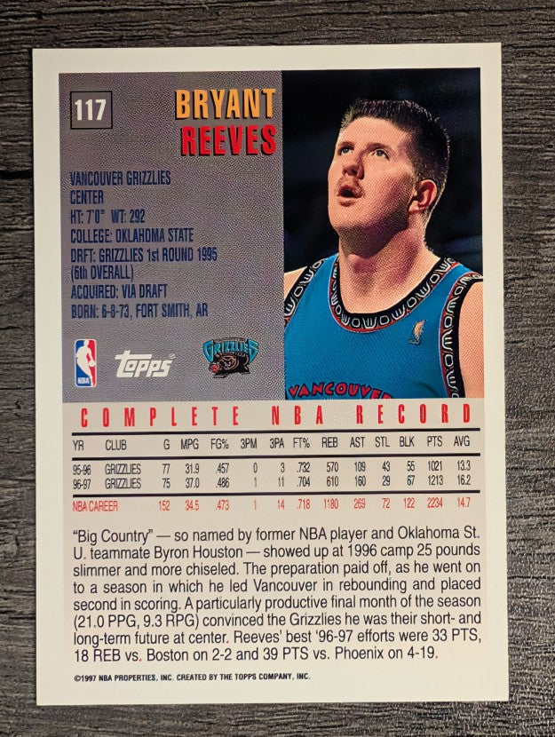 1997-98 Topps #117 Bryant Reeves