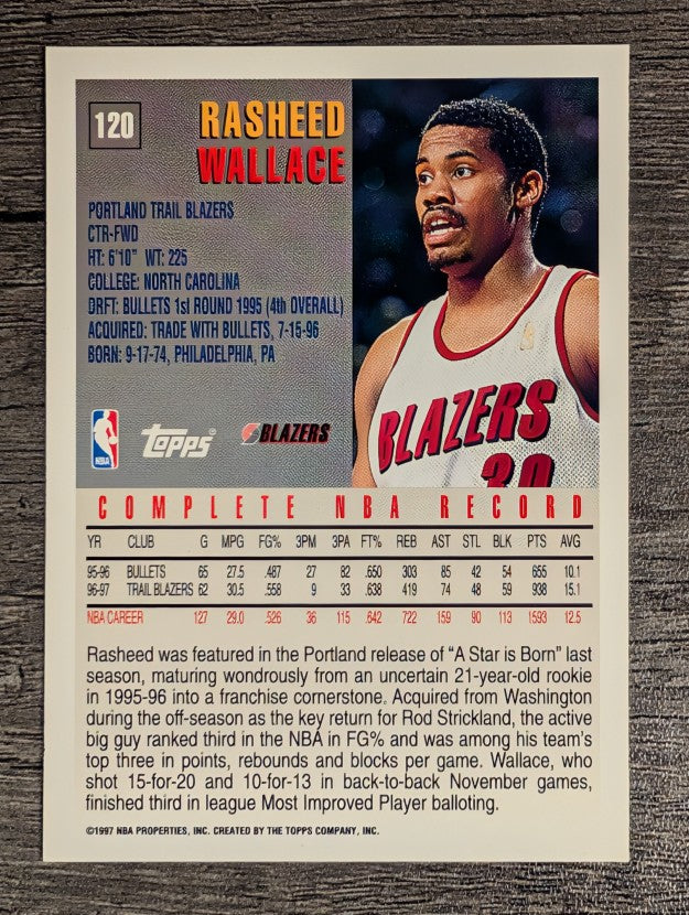 1997-98 Topps #120 Rasheed Wallace