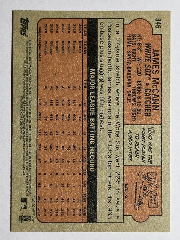 2021 Topps Heritage #346 James McCann