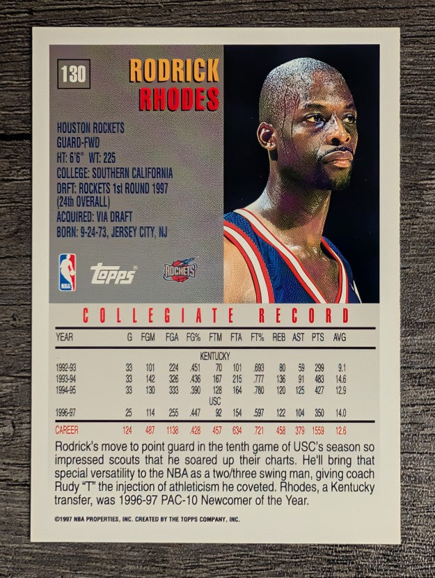 1997-98 Topps #130 Rodrick Rhodes RC