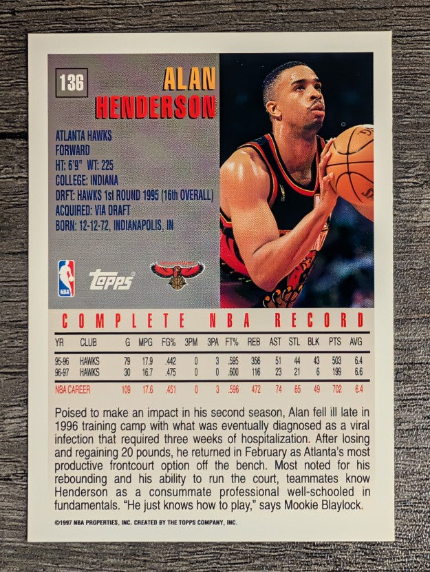 1997-98 Topps #136 Alan Henderson