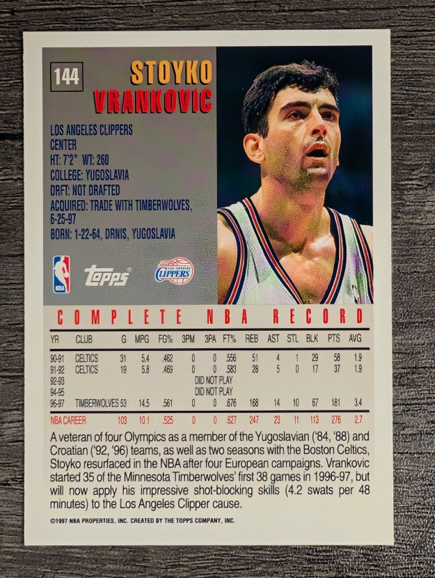 1997-98 Topps #144 Stojko Vrankovic