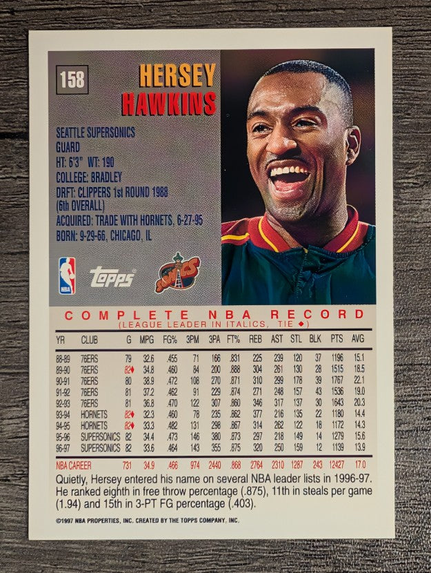 1997-98 Topps #158 Hersey Hawkins