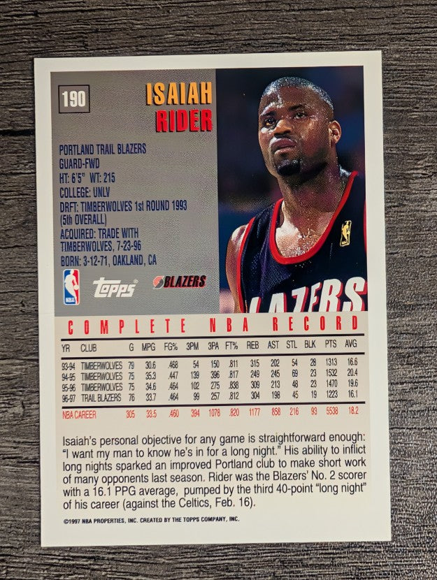 1997-98 Topps #190 Isaiah Rider