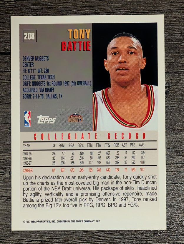 1997-98 Topps #208 Tony Battie RC