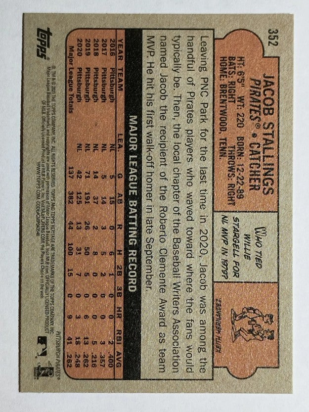 2021 Topps Heritage #352 Jacob Stallings