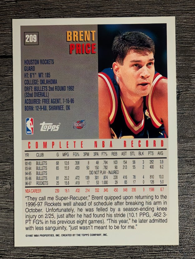 1997-98 Topps #209 Brent Price