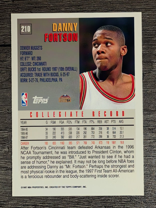 1997-98 Topps #210 Danny Fortson RC