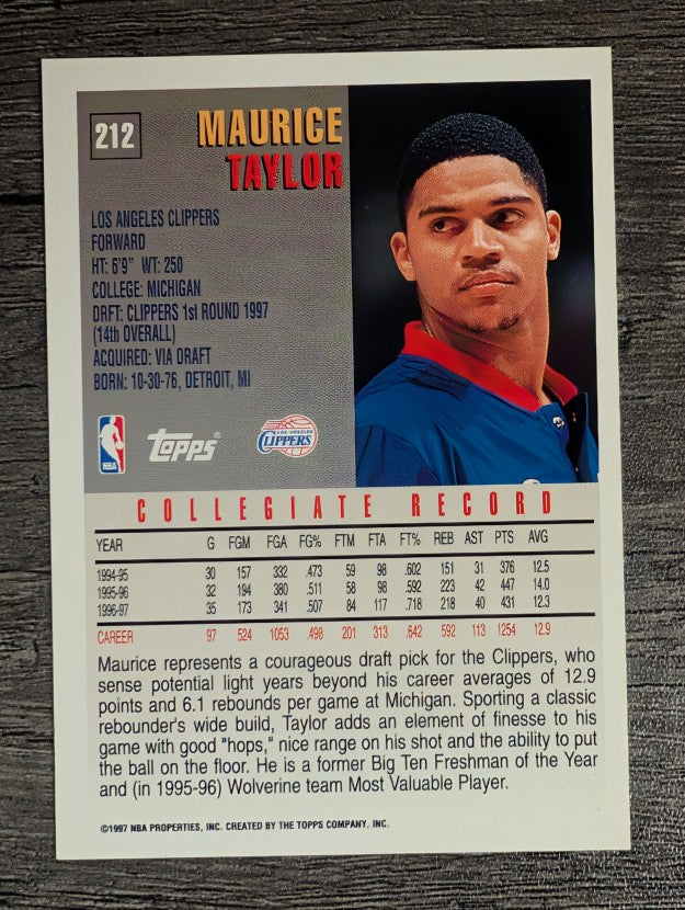 1997-98 Topps #212 Maurice Taylor RC