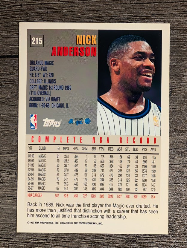 1997-98 Topps #215 Nick Anderson
