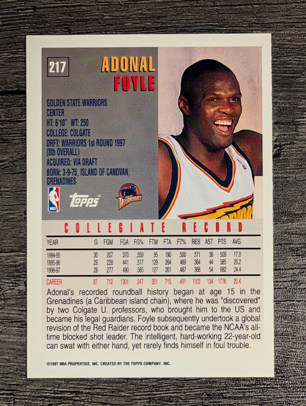 1997-98 Topps #217 Adonal Foyle RC