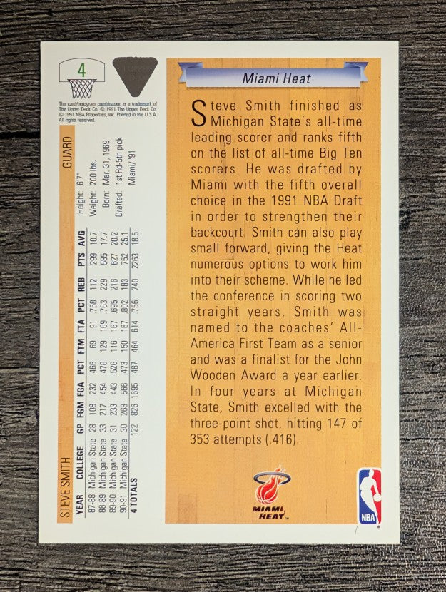 1991-92 Upper Deck #4 Steve Smith RC
