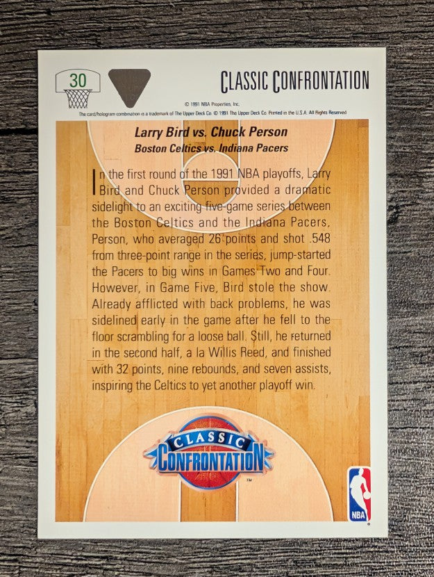 1991-92 Upper Deck #30 Larry Bird CC/Chuck Person