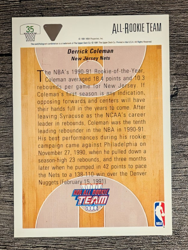 1991-92 Upper Deck #35 Derrick Coleman ART