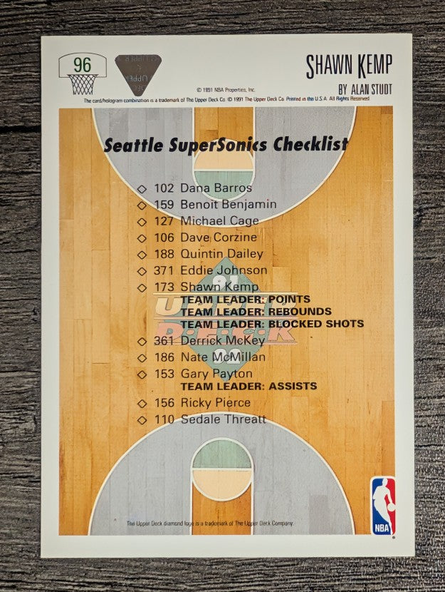 1991-92 Upper Deck #96 Shawn Kemp TC