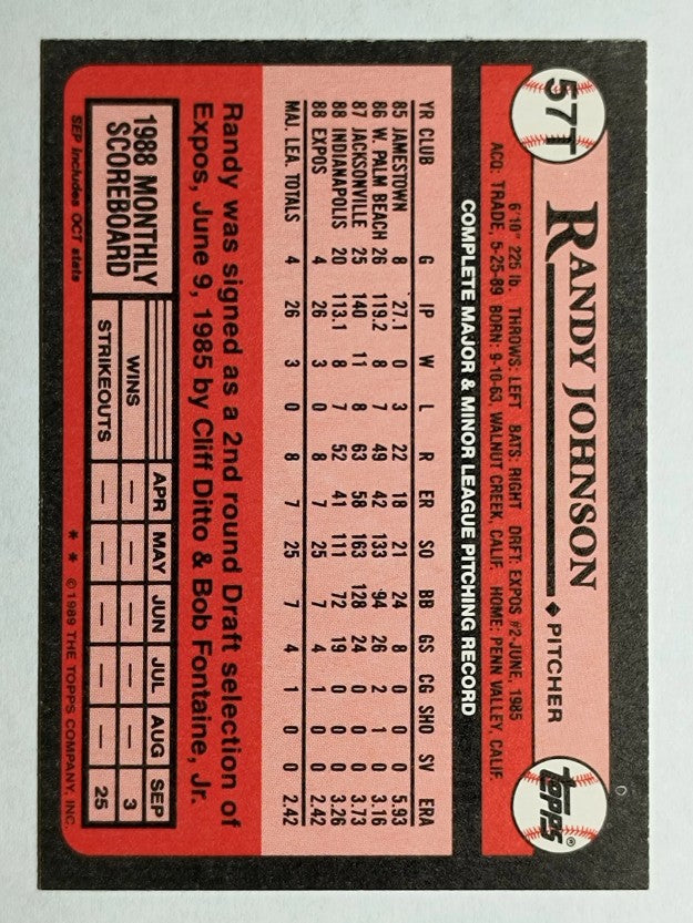 1989 Topps Traded #57T Randy Johnson