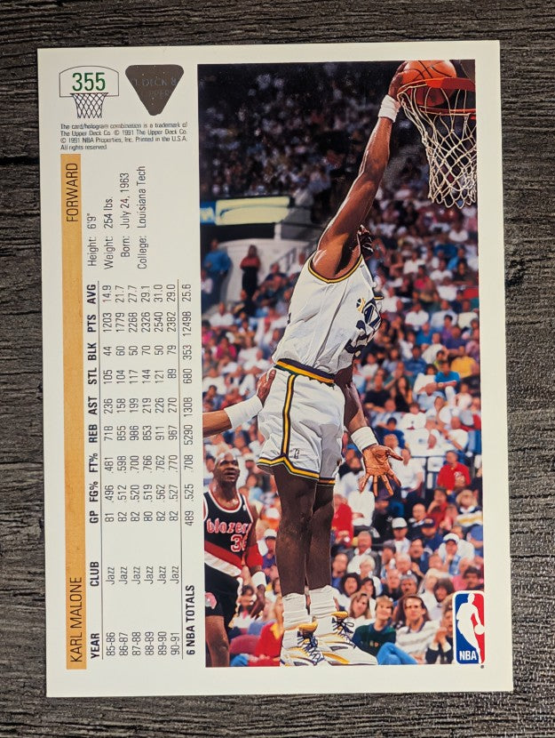 1991-92 Upper Deck #355 Karl Malone