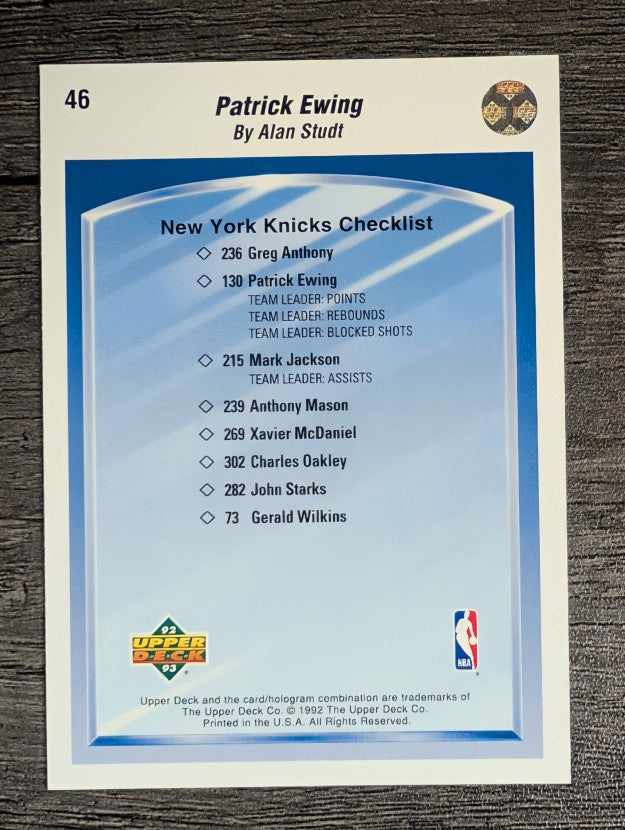 1992-93 Upper Deck #46 Patrick Ewing TC