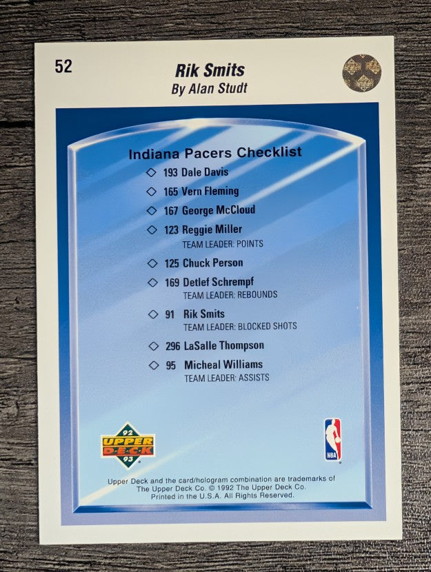1992-93 Upper Deck #52 Rik Smits TC