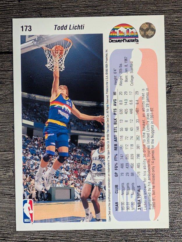 1992-93 Upper Deck #173 Todd Lichti