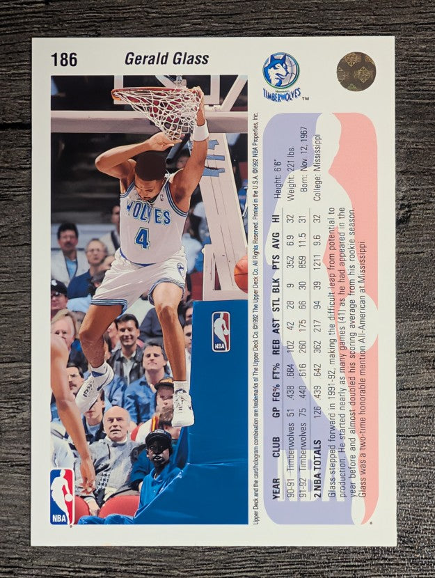 1992-93 Upper Deck #186 Gerald Glass