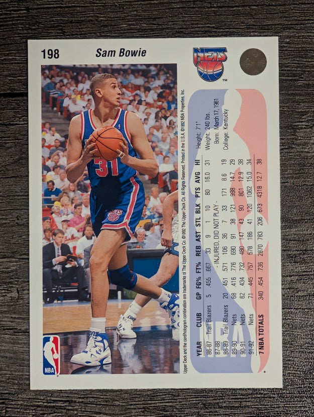 1992-93 Upper Deck #198 Sam Bowie