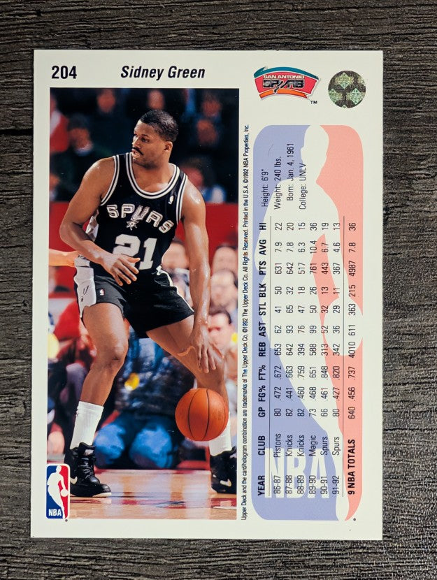 1992-93 Upper Deck #204 Sidney Green