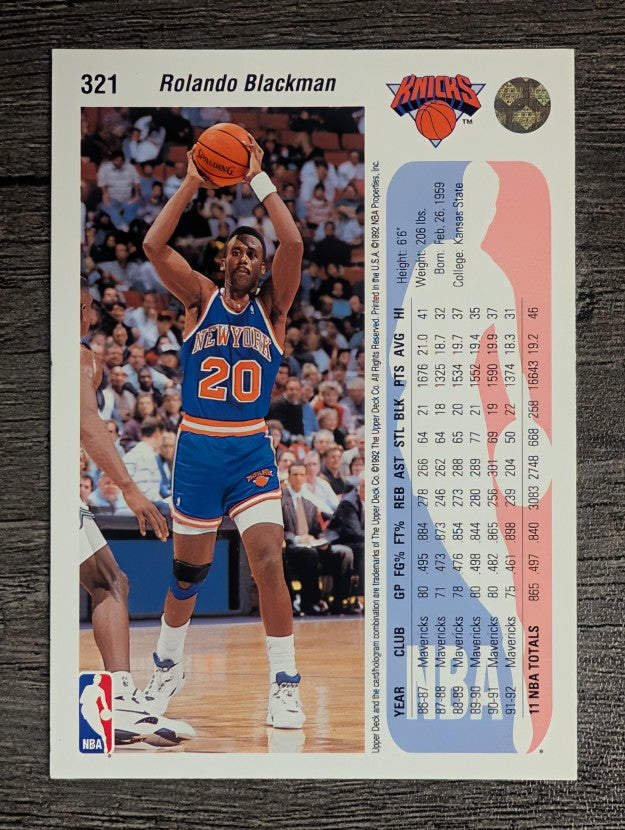 1992-93 Upper Deck #321 Rolando Blackman