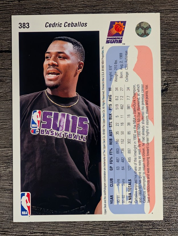 1992-93 Upper Deck #383 Cedric Ceballos