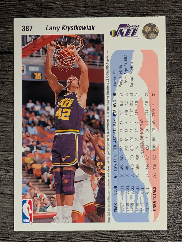 1992-93 Upper Deck #387 Larry Krystkowiak
