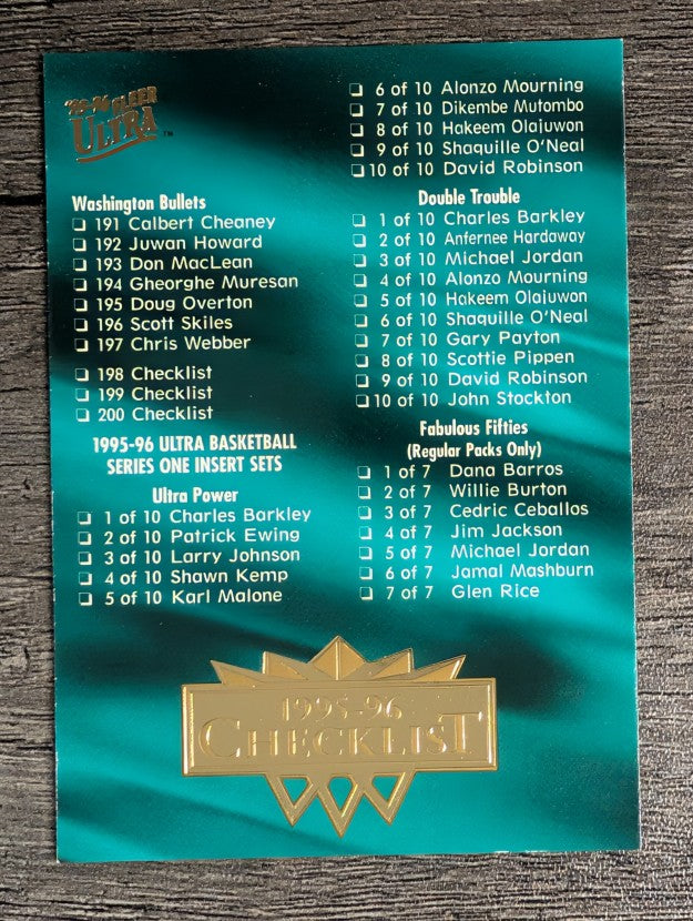 1995-96 Ultra #200 Checklist 191-200