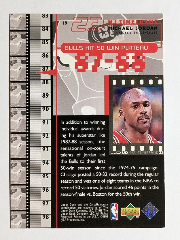 1998 Upper Deck Michael Jordan Living Legend #19 Michael Jordan TF 1988-89
