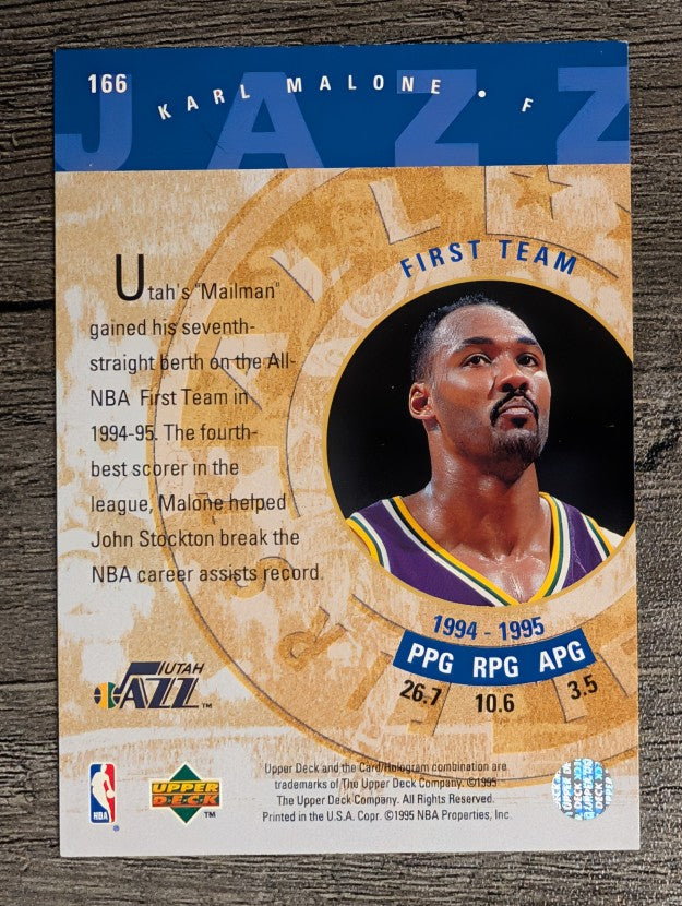 1995-96 Upper Deck Electric Court #166 Karl Malone AN (NM)